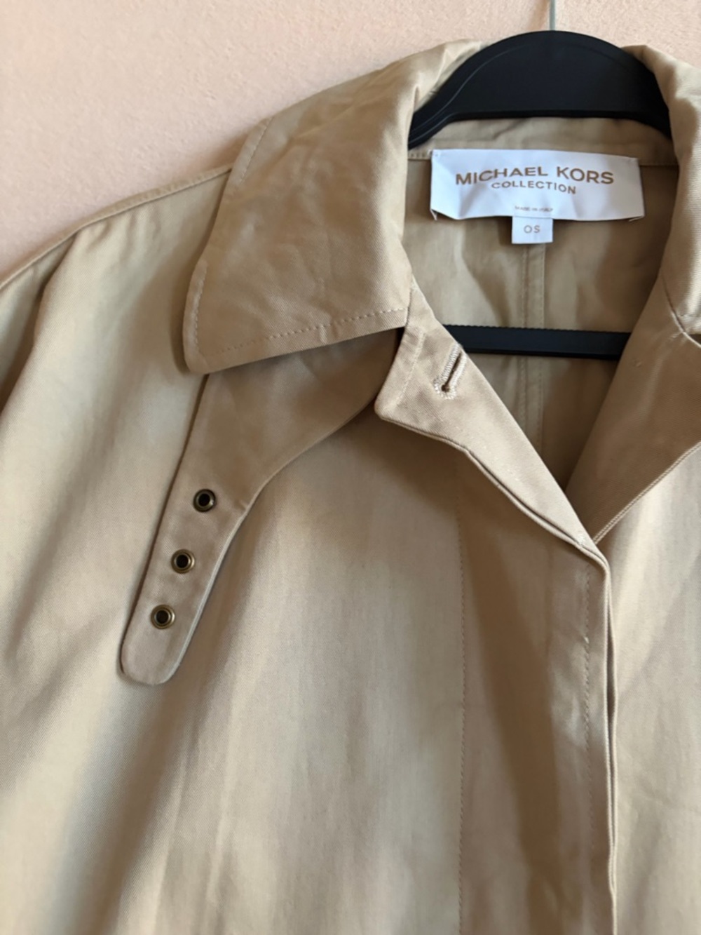 Michael Kors Collection Italian Made Oversized‎ Trench Coat Sand Minimalist OS - Picture 4 of 15